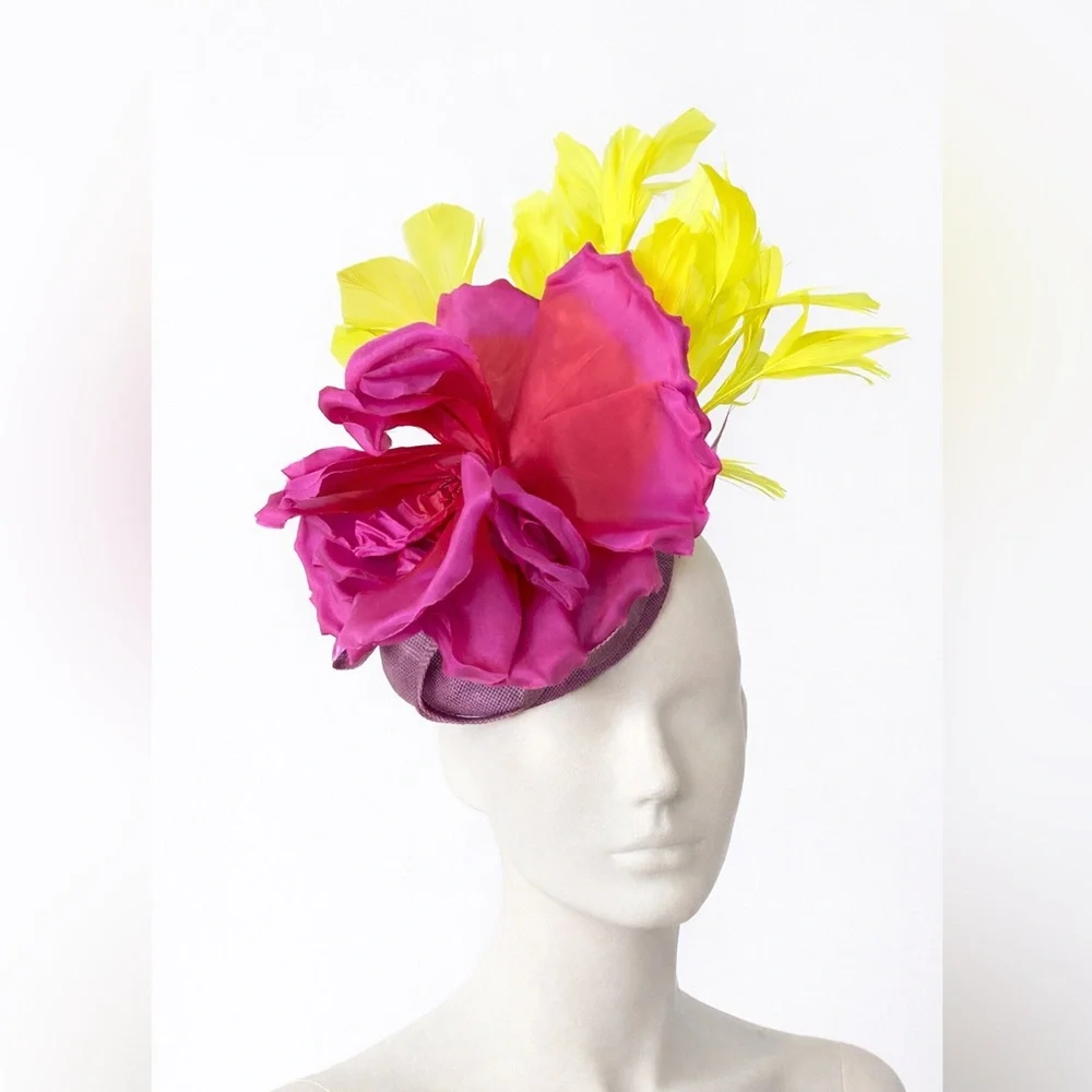 Kentucky Derby Fascinator Hat- Satin Flower | Race Day Fashion Oaks Tea Easter